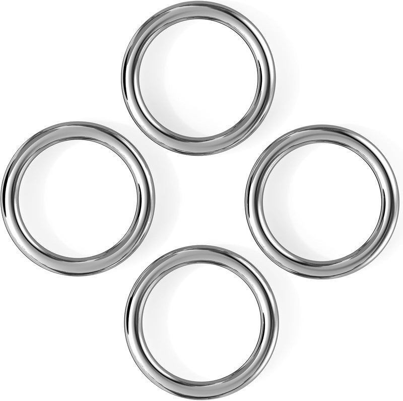 BEYOURD 2 3/16 inch Metal O Rings, Stainless Steel Round Ring Buckles, Solid Welded Metal Ring for Dog Collars, Macrame, Hanging Strap Slings - Image 1